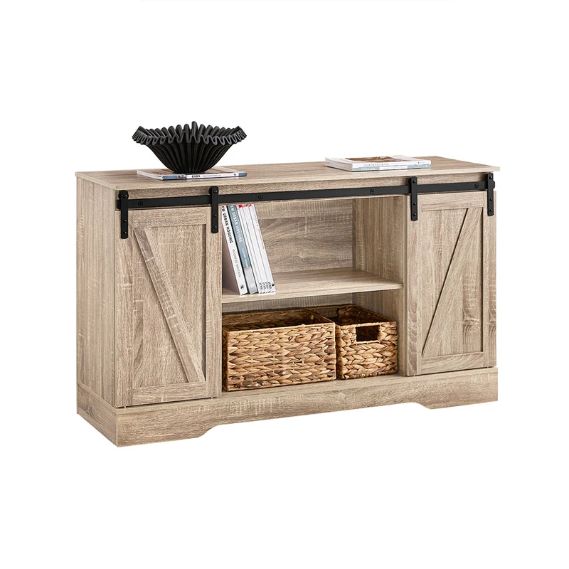 SoBuy FSB60-E Buffet Meuble de Rangement avec Porte de Grange Coulissante, Commode Multifonction pour Entrée Salon Cuisine – 120x40x70 cm