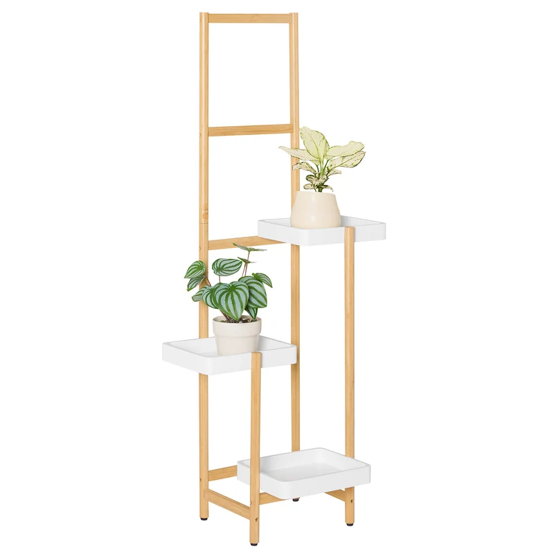 SoBuy STR13-WN Étagère à Fleurs Support de Pots de Fleurs Porte Plante en Bambou à 5 niveaux