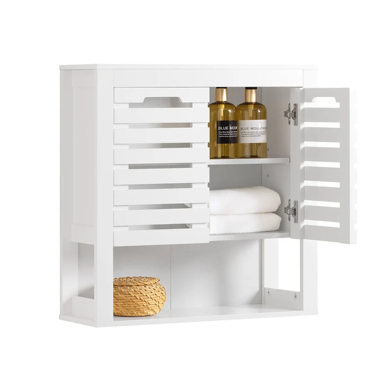 SoBuy BZR51-W Meuble Haut Armoire de Toilettes Salle de Bain Suspendue Placard Commode Murale Armoire à Pharmacie
