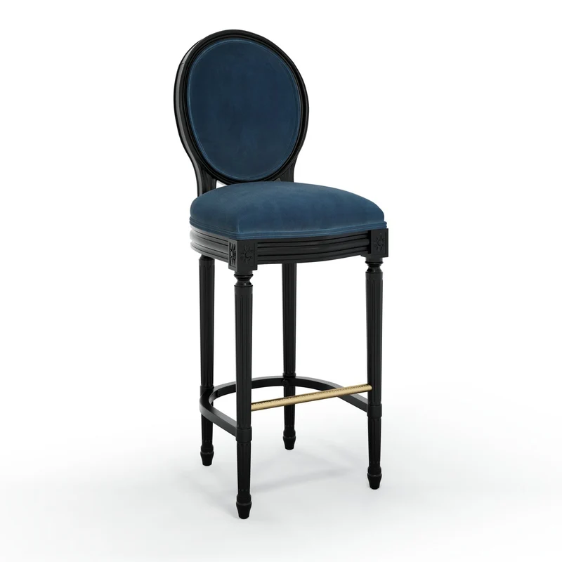 Figeac Chaise de bar patine Ebène