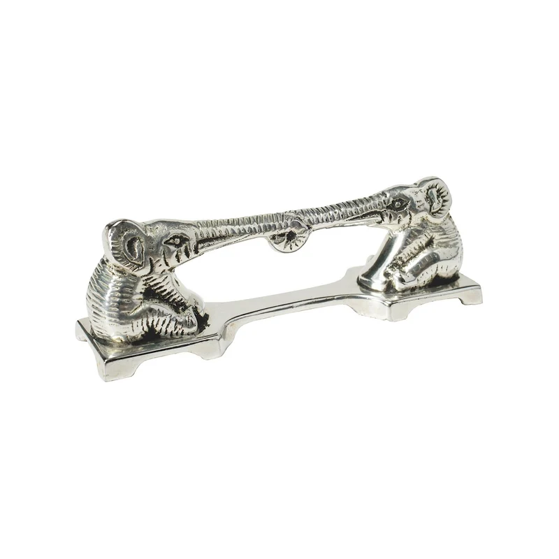 Eléphant Porte-couteau en laiton argenté (set de 6)