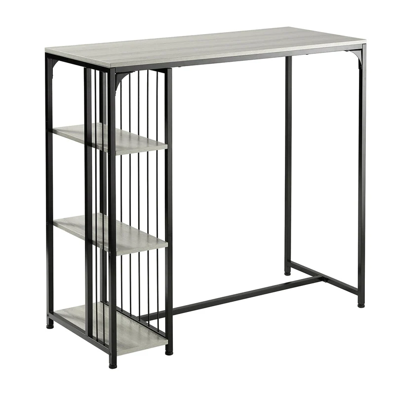 SoBuy FWT84-HG Table Haute de Bar Mange-Debout Table à Manger Table de Bistrot avec 3 Étagères