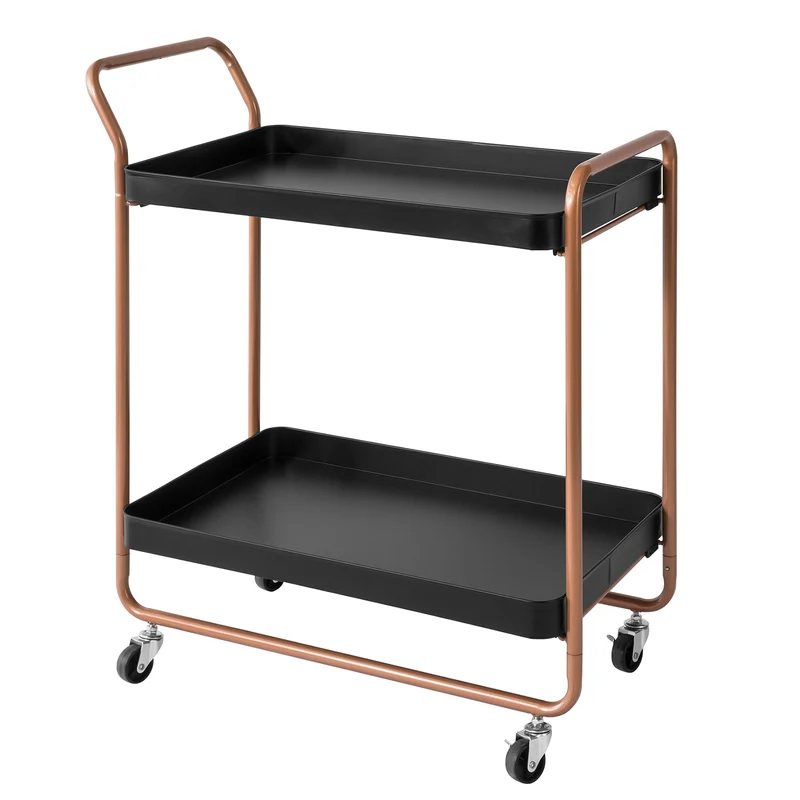 SoBuy SVW08-SCH Chariot de Bar Desserte sur Roulettes Chariot de Service Cuisine en Métal