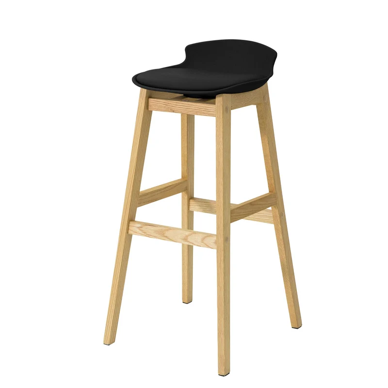 SoBuy FST79-SCH Tabouret de Bar Design Chaise Haute de Bar Cuisine avec Repose-Pieds et Piètement en Bois de Chêne Haute Qualité
