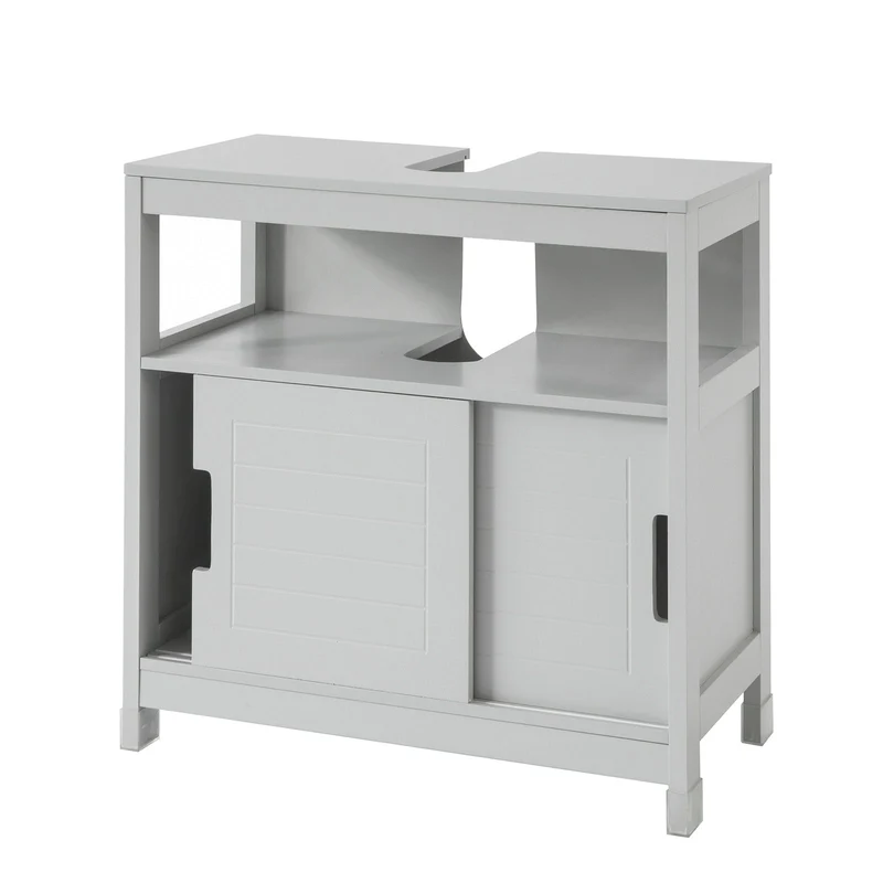 SoBuy FRG128-HG Meuble sous-Lavabo Meuble de Salle de Bain Vasque-Gris Clair