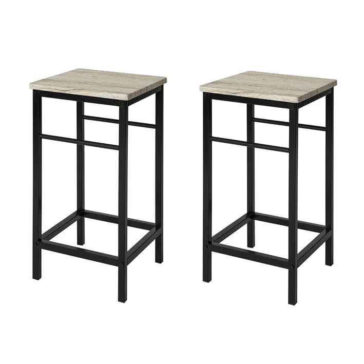 SoBuy FST71-Nx2 Lot de 2 Chaises Tabourets de Bar Cuisine avec Repose-Pieds
