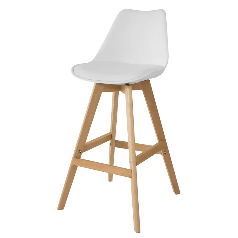SoBuy FST69-W Tabouret de Bar Tabouret Haut Cuisine avec Dossier et Repose-Pieds