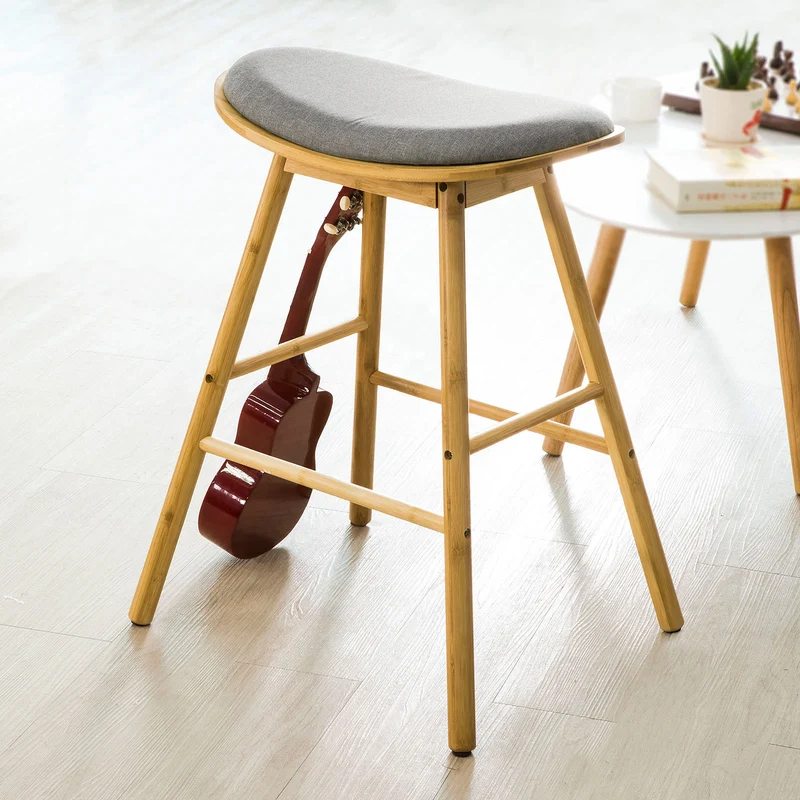 SoBuy FST57-DG Tabouret de Bar Tabouret Haut Cuisine avec Repose-Pieds et Coussin