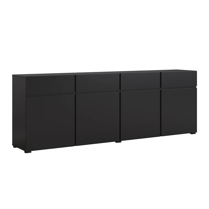 Buffet 4 portes 4 tiroirs Lilia Noir