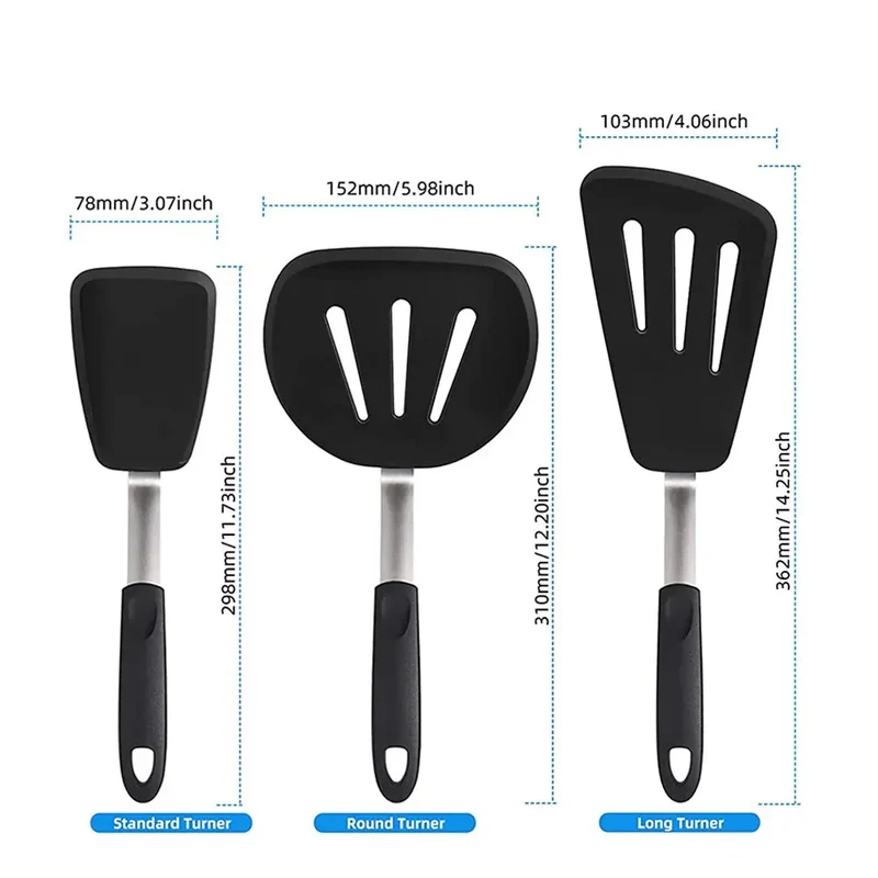 Set de 2/3 Spatules Silicone pour Barbecue et Pâtisserie