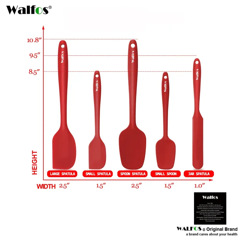 Set Spatules Silicone 5 pièces Résistantes à la Chaleur Pâtisserie