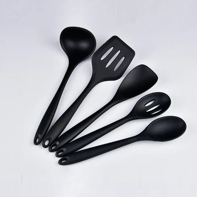 Set Ustensiles Silicone 5 pièces Résistants à la Chaleur Rouge