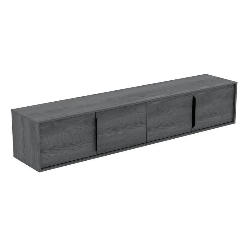 Meuble TV mural 4 portes 200 cm Boris Gris