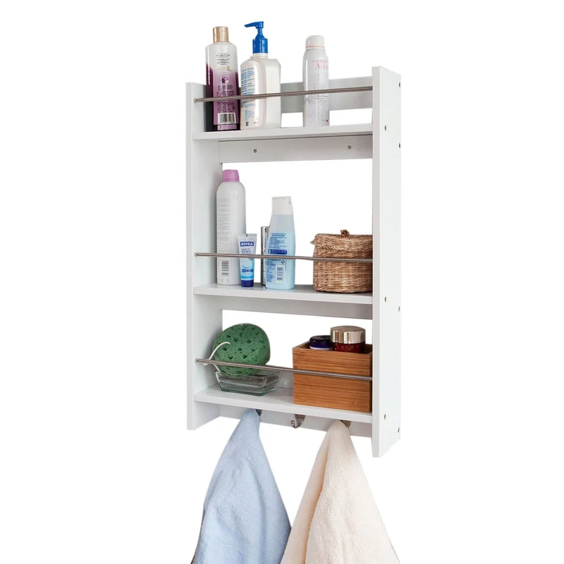 SoBuy FRG33-W Étagère pour épices (3 niveaux, 2 crochets en métal