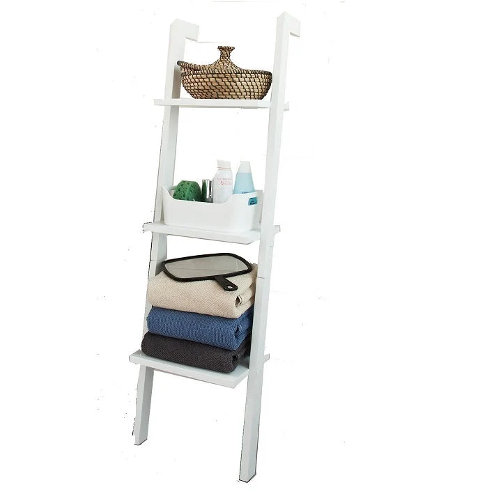 SoBuy FRG32-W Étagère murale style échelle pour salon salle de bain Meuble de rangement
