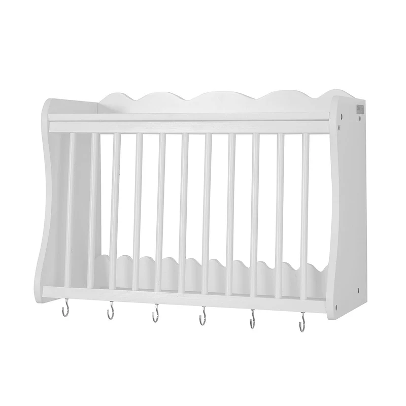 SoBuy FRG275-W Porte-assiettes murale Meuble de rangement d'assiettes mural