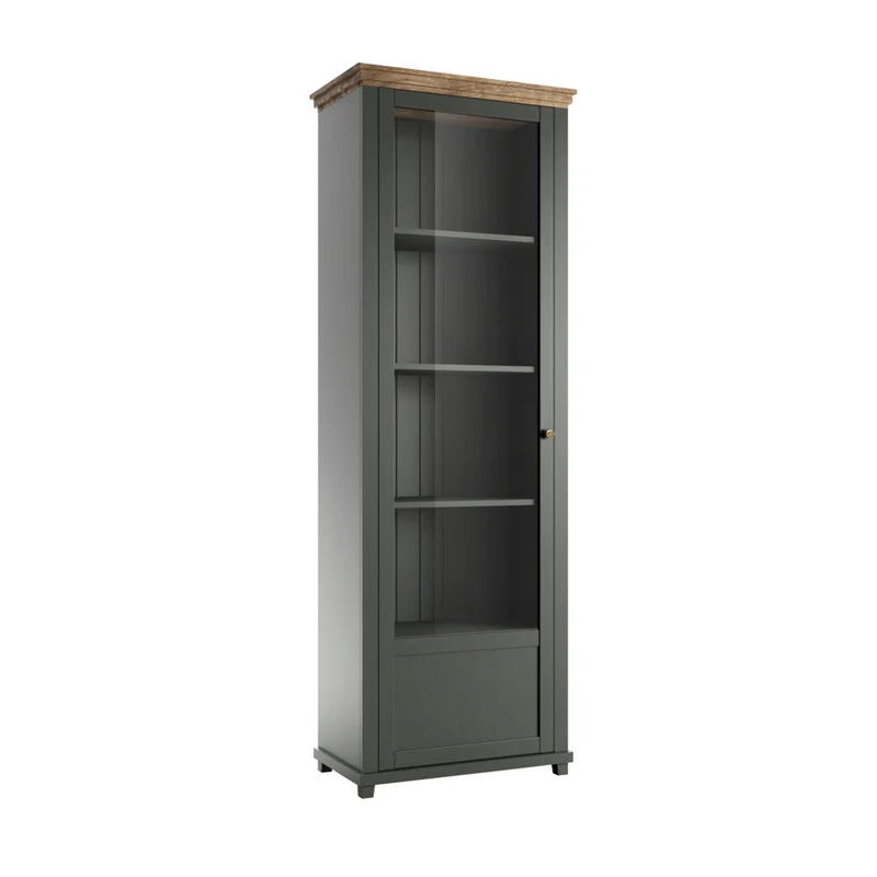 Vitrine 1 porte ouverture gauche Martin Vert et Bois