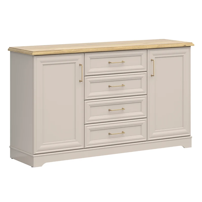 Buffet 2 portes 4 tiroirs Perle Cachemire