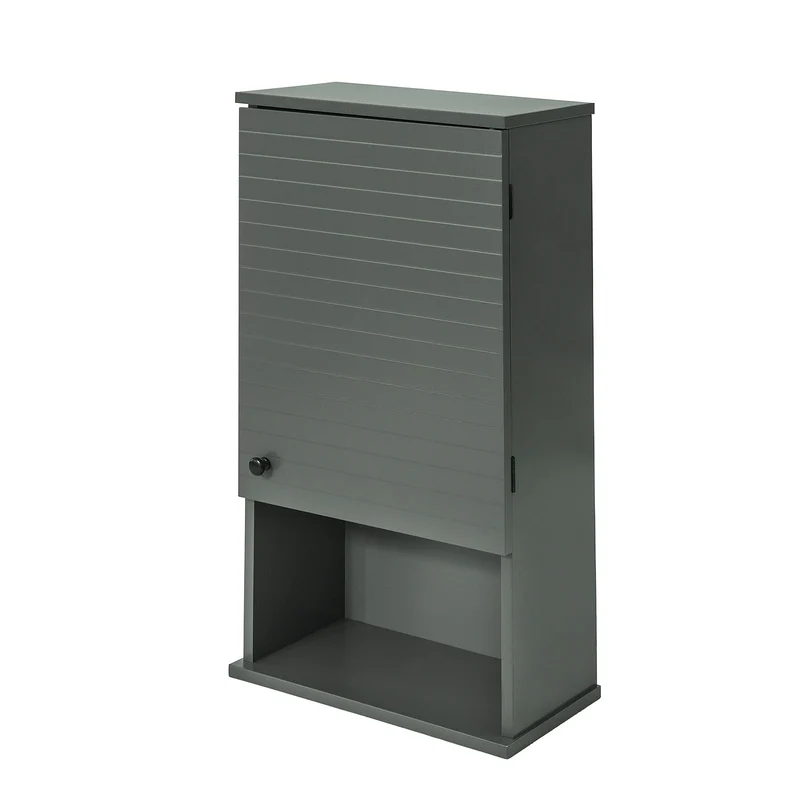 SoBuy BZR25-DG Meuble Haut Armoire Suspendue de Toilettes Placard Mural