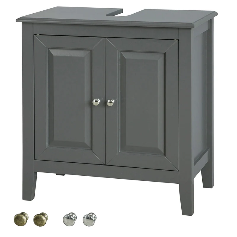 SoBuy FRG202-DG Meuble Sous-Lavaboou de Salle de Bain Vasque 2 étages