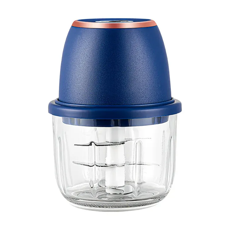 Mini Hachoir Électrique Sans Fil 350 ml — Bol en Verre, 6 Lames Inox, Batterie USB-C