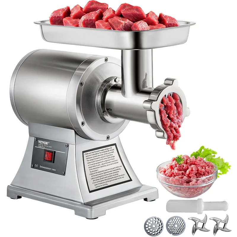 Hachoir à Viande Électrique Professionnel 1 100 W — 250 kg/h — Acier Inoxydable