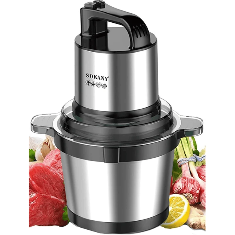 Hachoir Électrique 800W Bol Inox — 4 Lames, 2 Vitesses, Viandes et Légumes