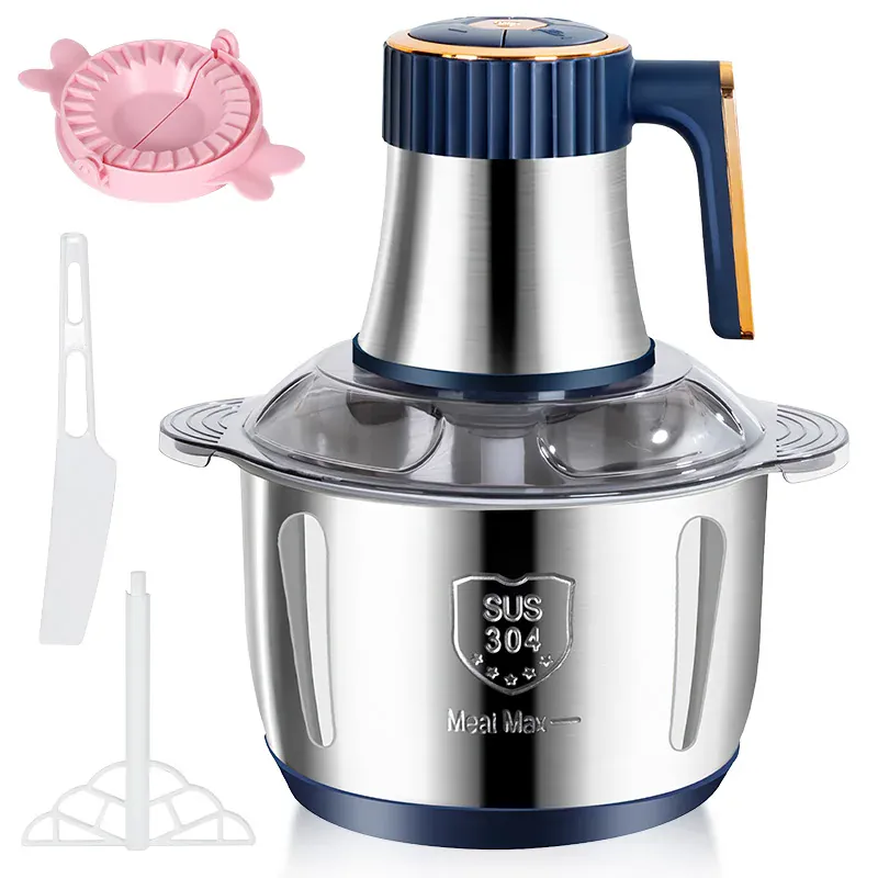Hachoir Électrique Multifonction 5 L — 500 W, 6 Lames Cyclone Inox, 5 Vitesses