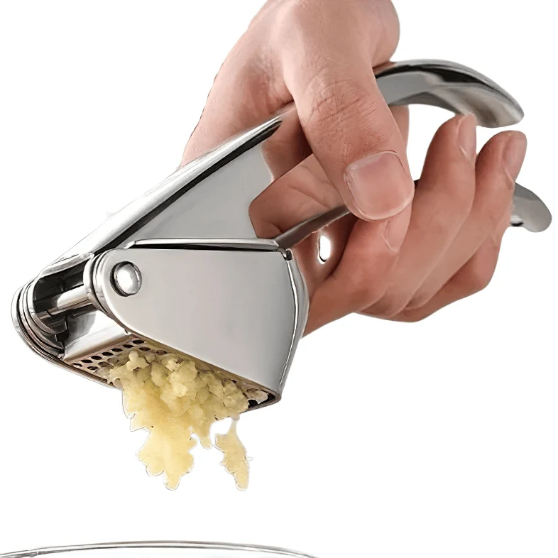 Presse-Ail Manuel Inox 304 Certifié LFGB — Double Levier, Sans Épluchage