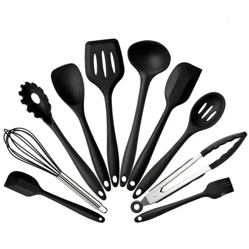 Set Ustensiles Silicone 10 pièces | Non-adhérent et résistant à la chaleur