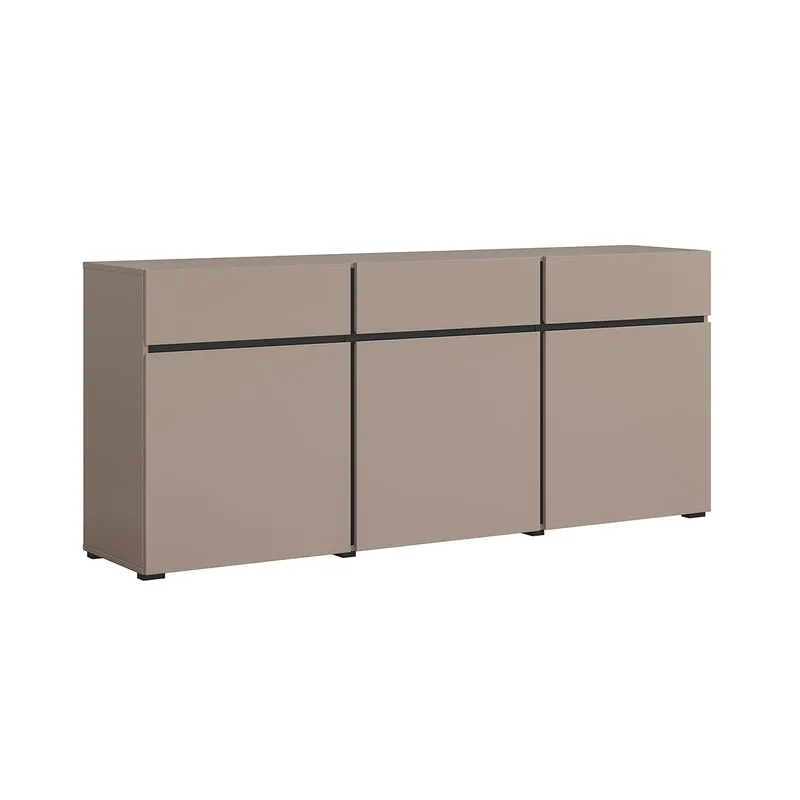 Buffet 3 portes 3 tiroirs Lilia Taupe