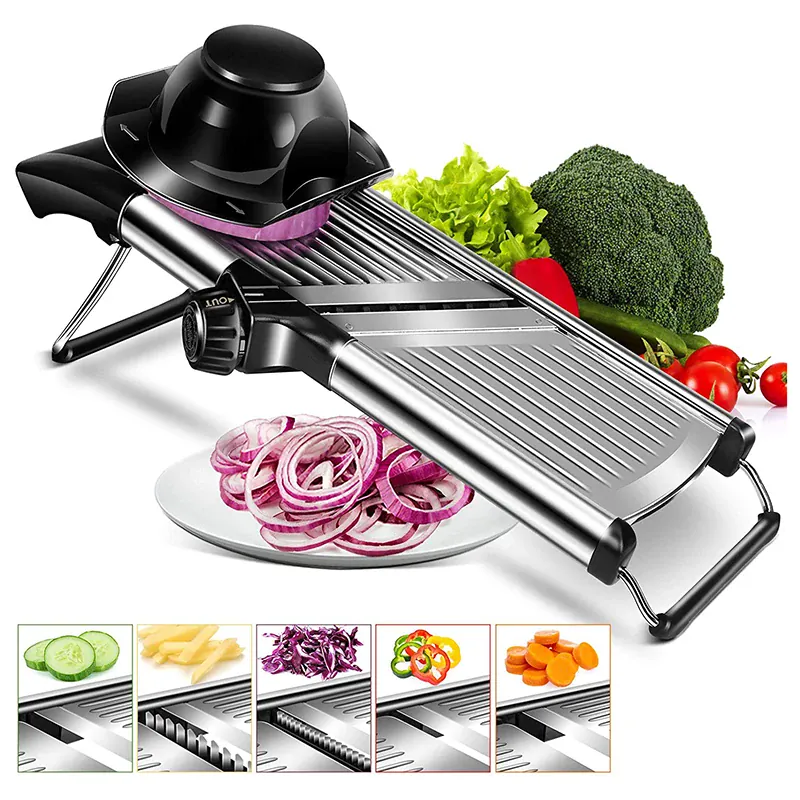 Mandoline Professionnelle Acier Inoxydable 304 — Lames Multiples et Réglables