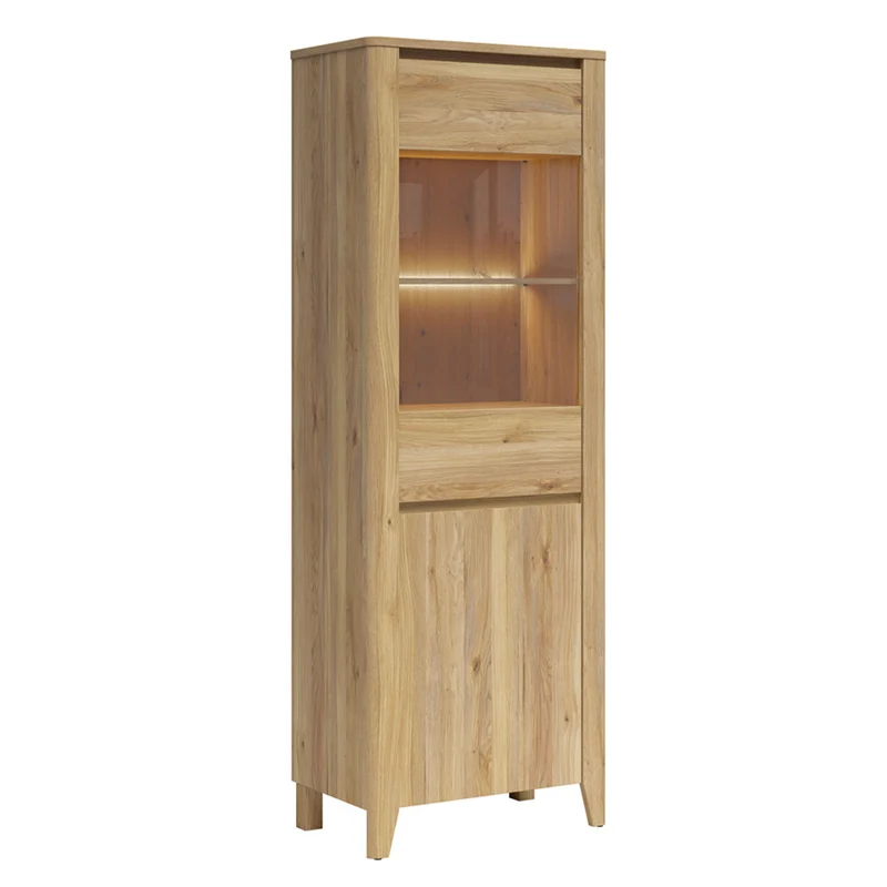 Vitrine 2 portes LED inclus Samara Bois