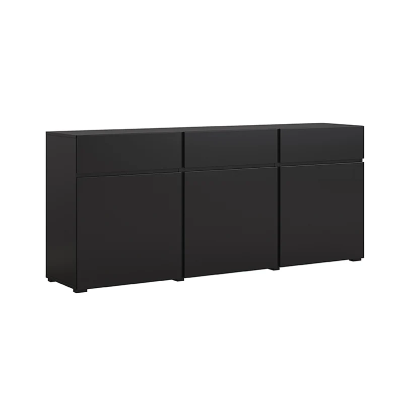 Buffet 3 portes 3 tiroirs Lilia Noir