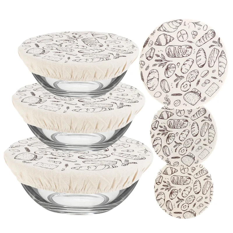 Couvercles Réutilisables en Tissu | Lot de 3 | Design Sourdough