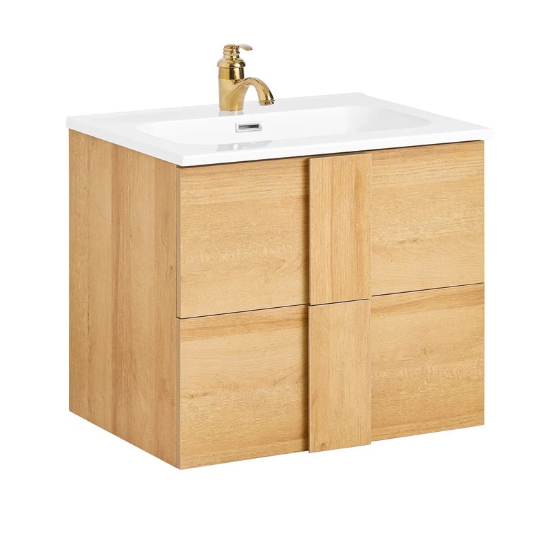 SoBuy BZR172-N Meuble sous Lavabo avec Deux tiroirs Meuble de Rangement Meuble avec lavabo en céramique