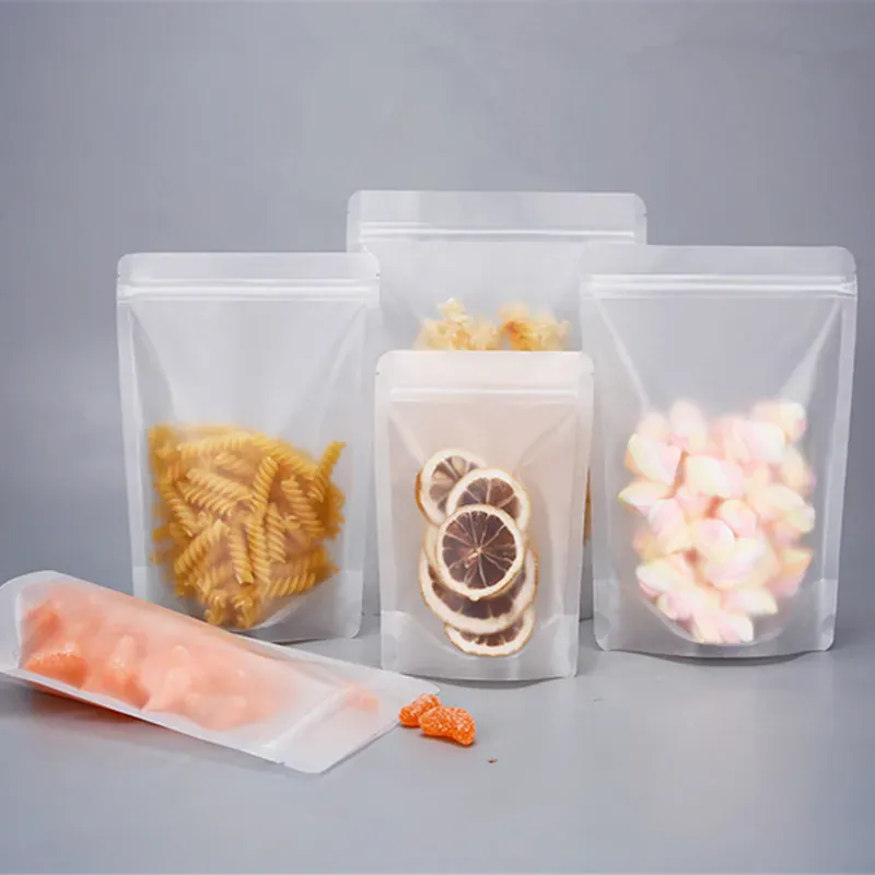 Sachets Zip Alimentaires Matériau Mat Transparent - Lots de 50 à 100
