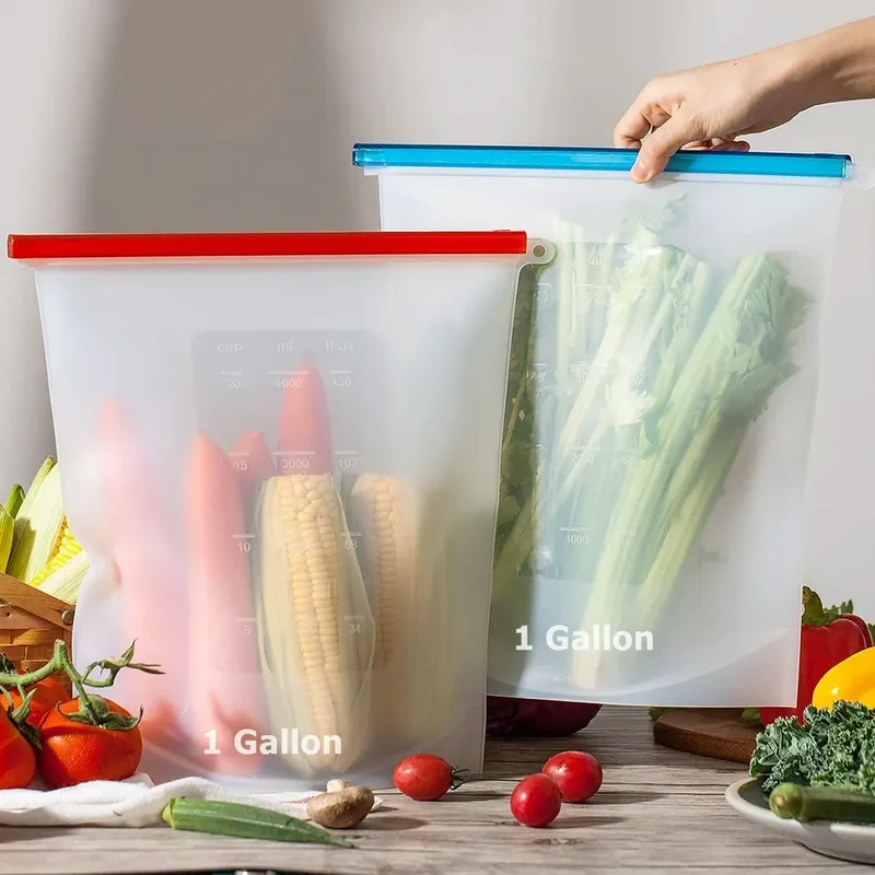 Sacs Congélation Silicone Réutilisables 4L Hermétiques - Lot de 2