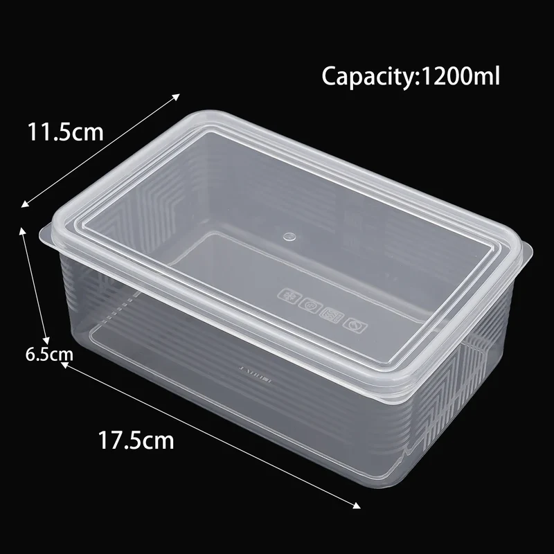 Boîte Organisateur Transparent de Conservation 5 Pièces Rangement Frigo