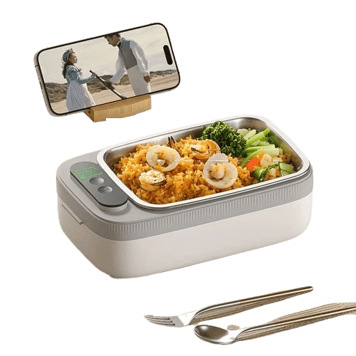 Lunch Box Chauffante Sans Fil 14000mAh — Bac Inox 304 1L, 4 Températures, Minuterie