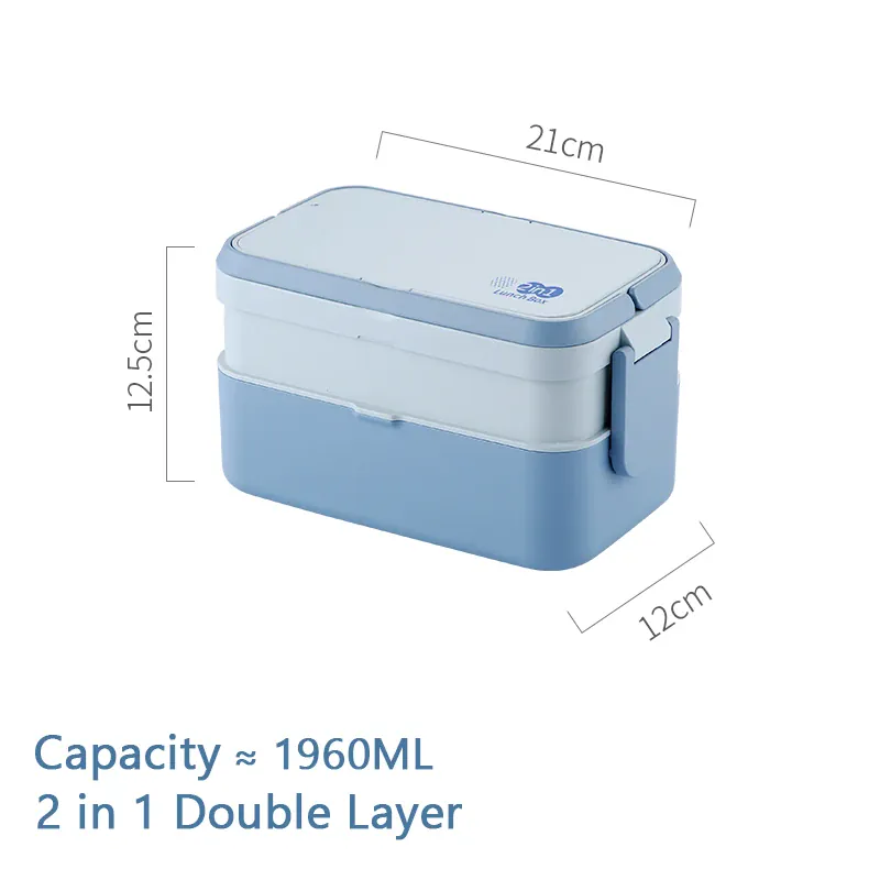 Bento 2 Étages Bambou 760ml + 1200ml | Micro-ondable et Compartimenté