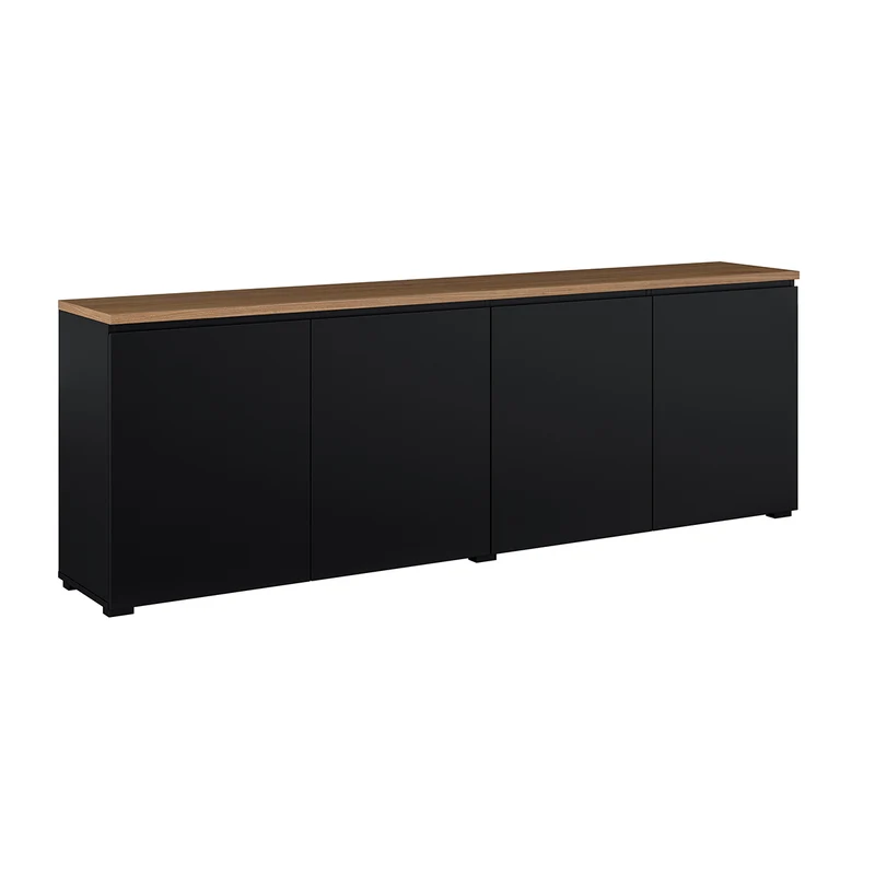 Buffet 4 portes Liko Noir et Bois