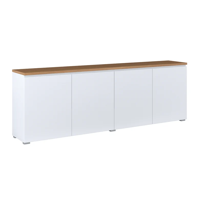 Buffet 4 portes Liko Blanc et Bois