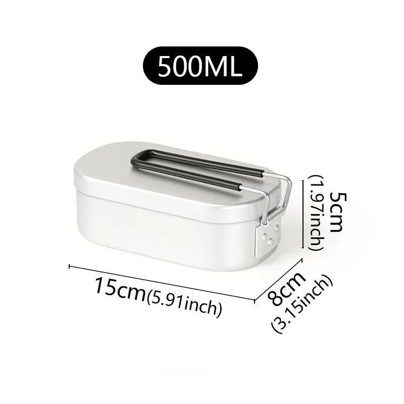 Bento Aluminium 2 Compartiments Pliables pour Camping et Pique-Nique