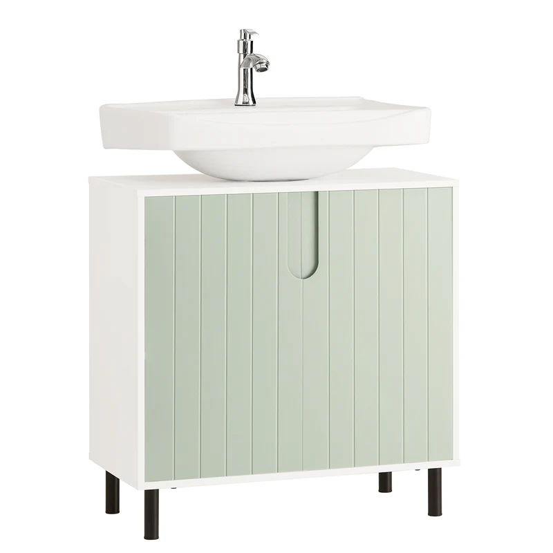 SoBuy BZR139-GR Meuble sous Lavabo Meuble sous Vasque avec 2 Portes et étagère réglable | Prévente
