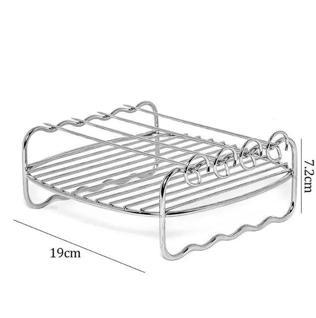Grille Inox Air Fryer Carrée 19x72 cm Réutilisable pour Cuisson