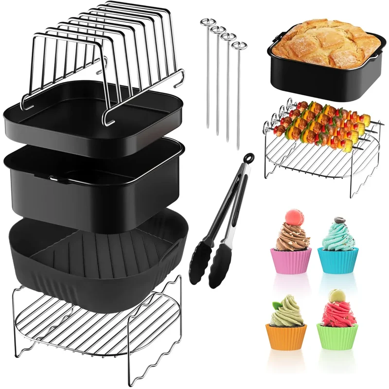 Moule Silicone Air Fryer Réutilisable Carré 22x21 cm - Lot de 1