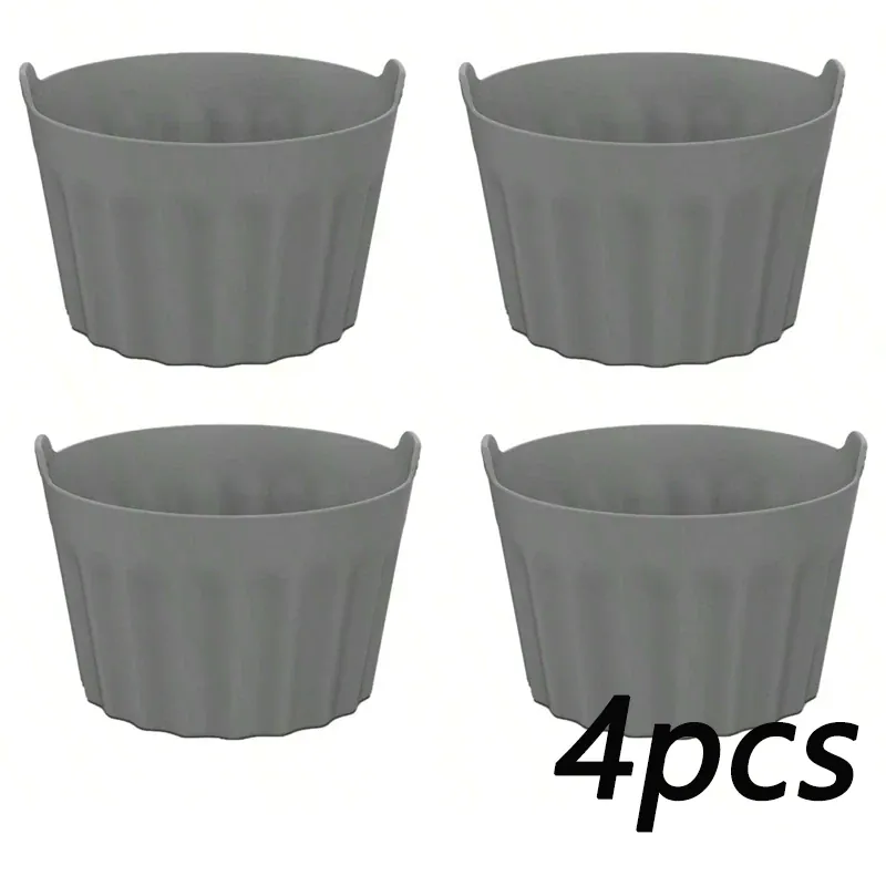 Moule Silicone Réutilisable Air Fryer Lot de 12 Ronds Antiadhésifs
