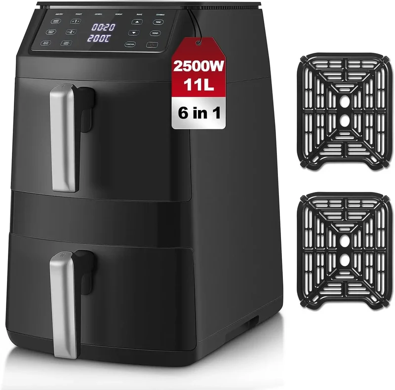 Air Fryer Double Panier 11L 2500W 6 en 1 Écran Tactile