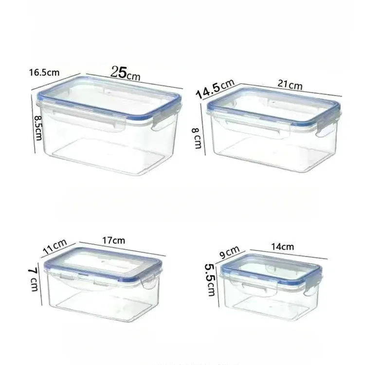 Boîte Hermétique Plastique avec Couvercle - Lot de 8 Pièces